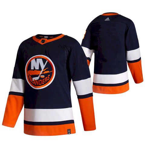 Men New York Islanders Blank Black NHL 2021 Reverse Retro jersey